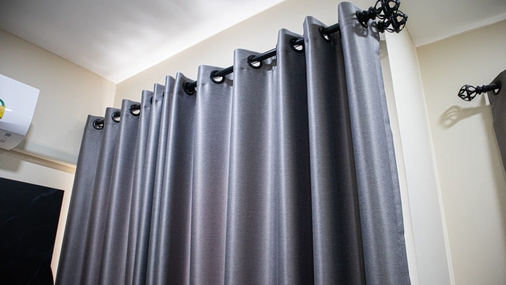 Gray nylon curtains
