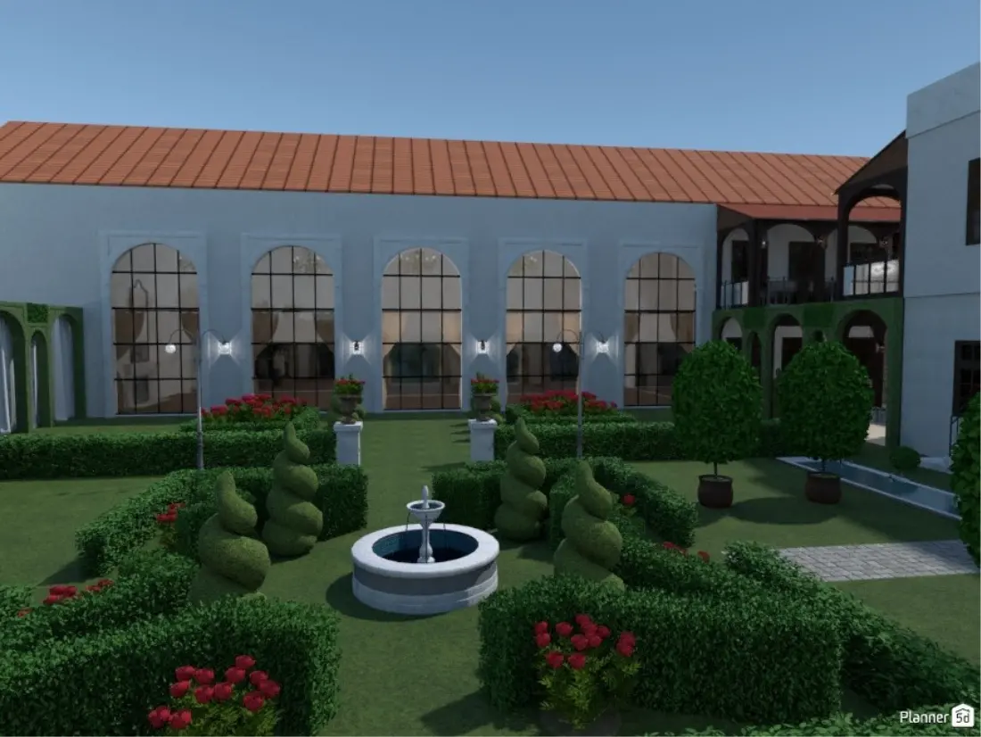 conception de jardin avec une fontaine